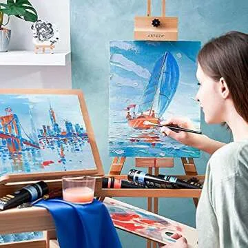 ARTEZA Metallic Acrylic Paint Set of 8 Classic Elements and Set of 8 Jewel Tones Bundle, Painting Art Supplies for Artist, Hobby Painters & Beginners