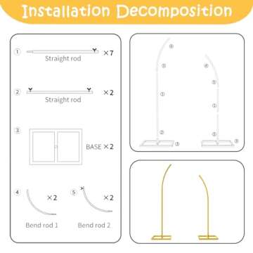 Elegant Wedding Arch Backdrop Stand with Balloon Sets