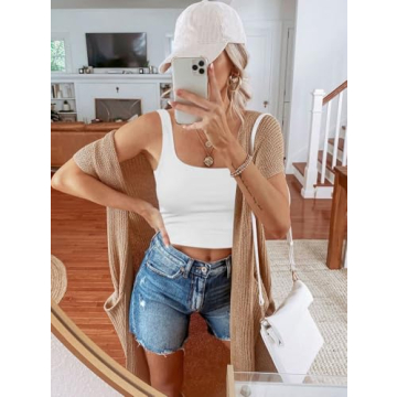 Versatile REORIA Women’s Seamless Cropped Tank Top in Various Colors