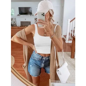 Versatile REORIA Women’s Seamless Cropped Tank Top in Various Colors