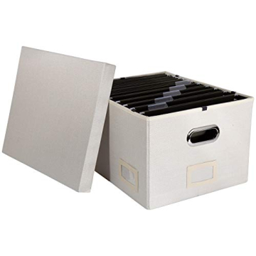 Decorative Fabric File Storage Box with Intelligent Rail