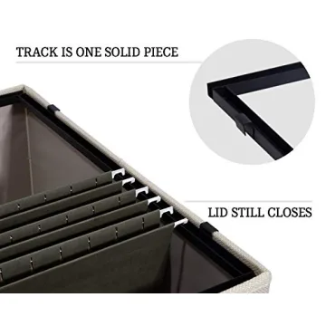Decorative Fabric File Storage Box with Intelligent Rail