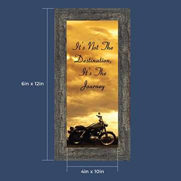 Crossroads Home Décor Patriotic Harley Motorcycle Wall Art, American Flag for Davidson Riders, It's Not the Destination Unique Motorcycle Wall Decor, 7860BW