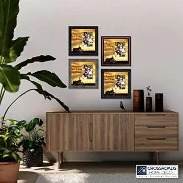 Crossroads Home Décor Patriotic Harley Motorcycle Wall Art, American Flag for Davidson Riders, It's Not the Destination Unique Motorcycle Wall Decor, 7860BW