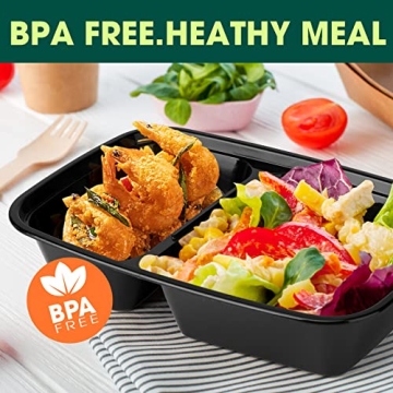 Glotoch Meal Prep Containers - 50 Pack Reusable 32 oz