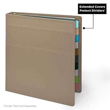 Carstens 1-Inch Heavy Duty 3-Ring Binder - Side Opening, Sand, Durable Plastic, Precision No-Gap Rings, Waterproof Cover, No Pockets, Holds 125 US Letter Sheets, BPA-Free, Made in USA (8717-3R)