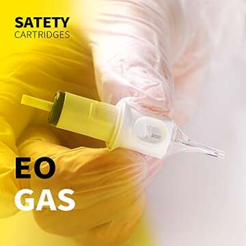 HAWINK 1RL Tattoo Needles Cartridge #10 Bugpin 3 Round Liner X-Taper 50PCS with Membrane Professional Disposable EN05S-50-1001RL