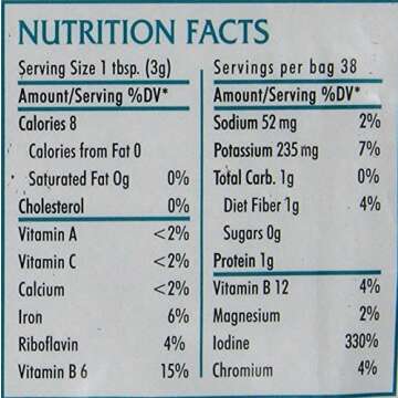 Dulse Flakes - Certified Organic- Sea Vegetables, washed, Pure Vegan- Maine Coast 4oz. (Pack OF 2)