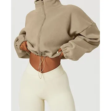 Stylish QINSEN Cropped Fleece Jacket for Winter Wear