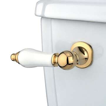 Elegant Kingston Brass KTPL2 Victorian Toilet Tank Lever - Durable Brass & Porcelain Finish for Bath...