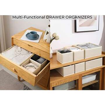 12 Pack Drawer Organizers for Clothing, Foldable Clothes Drawer Organizer for Underwear, Folded Clothes, Baby Clothing, Socks, Bra, Towels, Ties - Multi-pack Clothes Organizer Storage Box