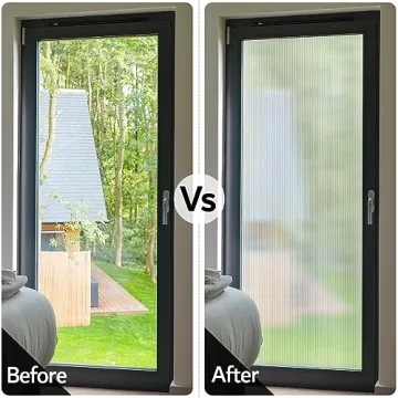 VELIMAX Reeded Glass Window Film for Enhanced Privacy and Style