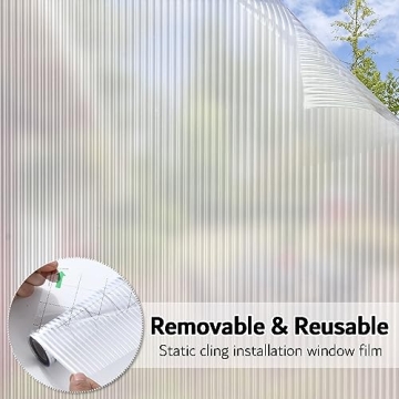 VELIMAX Reeded Glass Window Film for Enhanced Privacy and Style