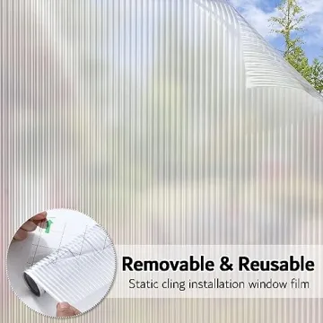 VELIMAX Reeded Glass Window Film for Enhanced Privacy and Style