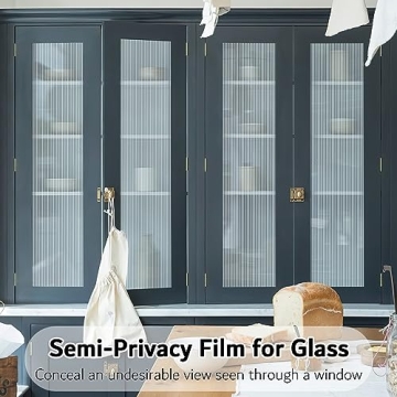 VELIMAX Reeded Glass Window Film for Enhanced Privacy and Style
