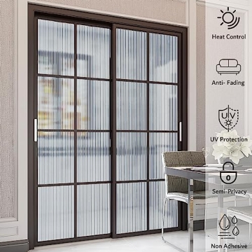 VELIMAX Reeded Glass Window Film for Enhanced Privacy and Style