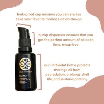 True Moringa Oil for Radiant Skin and Hair - 100% Pure