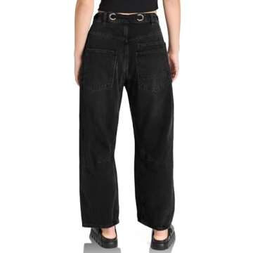 Trendy Baggy Barrel Patchwork Jeans for Women