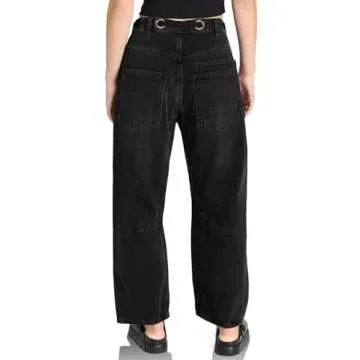 Trendy Baggy Barrel Patchwork Jeans for Women