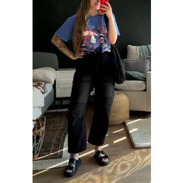 Trendy Baggy Barrel Patchwork Jeans for Women