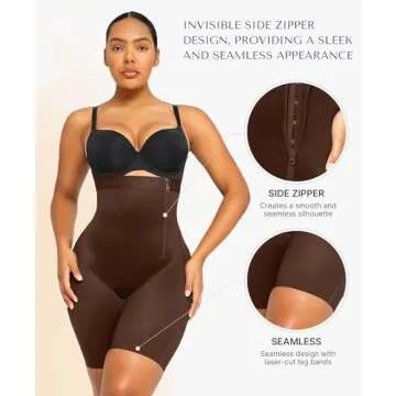 SHAPELLX Body Suit Tummy Control Shapewear High Waisted Body Shaper Shorts Shapewear for Women Tummy...