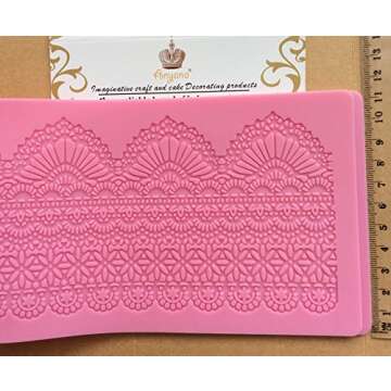 Anyana set of 4 huge 15.5" sugar edible cake silicone fondant impression lace mat cake decorating mo...