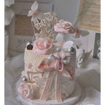 Anyana set of 4 huge 15.5" sugar edible cake silicone fondant impression lace mat cake decorating mold gum paste cupcake topper tool icing candy imprint baking moulds sugarcraft trimming flower