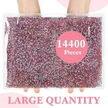 Cindeer 14400 Pcs Crystal Hotfix Rhinestone Large Quantity Glass Flatback Rhinestones Hot Fix Rhinestones Round Gems Glass Stones for Clothes Shoes DIY Crafts Supplies(SS10,Pink)