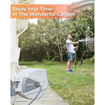 Ayleid Retractable Garden Hose Reel 100FT with Nozzle