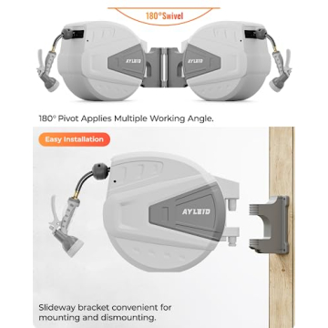 Ayleid Retractable Garden Hose Reel 100FT with Nozzle