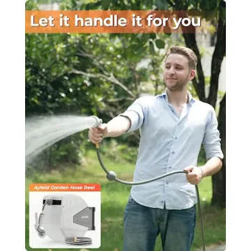 Ayleid Retractable Garden Hose Reel 100FT with Nozzle