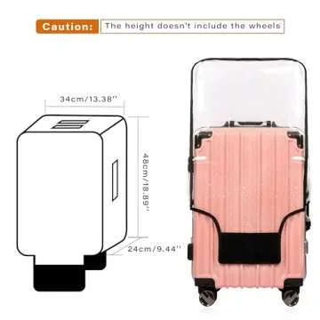 FABULWAY Clear PVC Suitcase Cover 3PCS for All Luggage Sizes