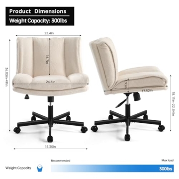 LEAGOO Criss Cross Desk Chair with Height Adjustment