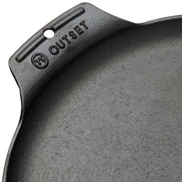 Outset 76378 Scallop Cast Iron Grill and Serving Pan , Black