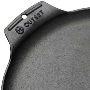 Outset 76378 Scallop Cast Iron Grill and Serving Pan , Black