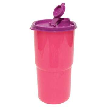 Tupperware ThirstQuake Large Mega Tumbler Travel Cup Pink and Purple