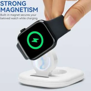 for Apple Watch Wireless Magnetic Charging Dock - Fast Magnetic Charger Stand, Compatible with Apple Watch Series 2/3/4/5/6/7/8/9/10/Ultra 1 2, Supports Nightstand Mode, Portable Design for Travel