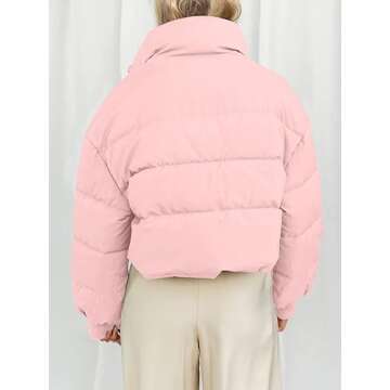 MEROKEETY Women's Cropped Puffer Jacket for Winter Style