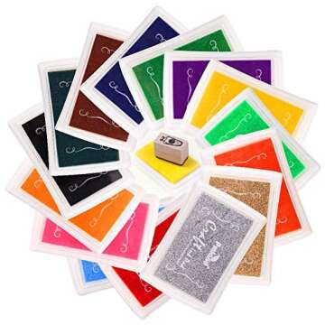 15 Vibrant PMLAND Craft Ink Pads for DIY Creative Projects