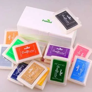 15 Vibrant PMLAND Craft Ink Pads for DIY Creative Projects