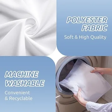 downluxe Waterproof Fabric Shower Curtain Liner - Soft Cloth Shower Liner with 3 Magnets, Shower Curtains for Bathroom, Machine Washable & Hotel Quality, 70" W x 72" H, White