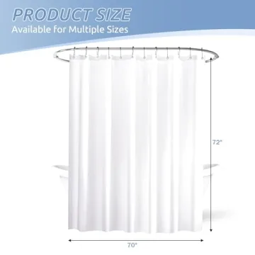 downluxe Waterproof Fabric Shower Curtain Liner - Soft Cloth Shower Liner with 3 Magnets, Shower Curtains for Bathroom, Machine Washable & Hotel Quality, 70" W x 72" H, White