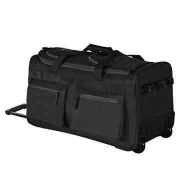 Olympia Luggage 29" 8 Pocket Rolling Duffel Bag (Black/Gray)