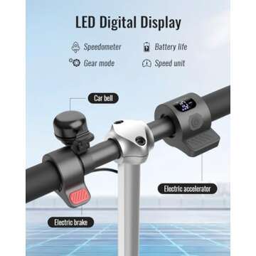 Gyroor Kids Electric Scooter - 180W, LED Display, Adjustable Height & Speed