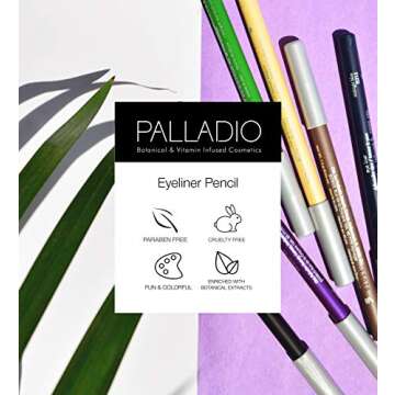 Palladio Wooden Eyeliner Pencil, Thin Pencil Shape, Easy Application, Firm yet Smooth Formula, Perfectly Outlined Eyes, Contour and Line, Long Lasting, Rich Pigment, Sky Blue