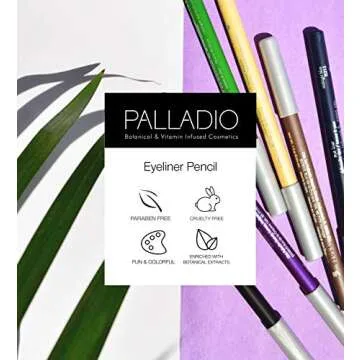 Palladio Wooden Eyeliner Pencil - Long Lasting & Vibrant Color