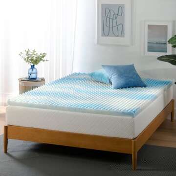 ZINUS 2 Inch Swirl Gel Cooling Memory Foam Mattress Topper, Smaller, More Convenient WonderBox Packa...