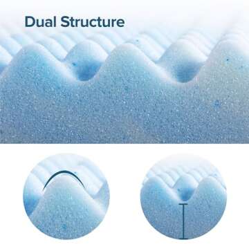 ZINUS 2 Inch Swirl Gel Cooling Memory Foam Mattress Topper, Smaller, More Convenient WonderBox Packaging, Cooling, Airflow Design, CertiPUR-US Certified, King