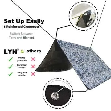 Wild Masquerade:LYN Heavy Duty Camo/Camouflage Transformative Emergency Survival Blanket/Tent-XL,Thermal Space Mylar Waterproof with Stake for Camping,Army,Tarp,Hiking,Mountaining&Survival Gear