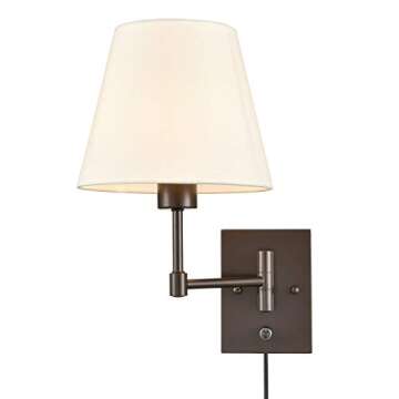 YUBOLE Adjustable Swing Arm Wall Lamps Set of Two